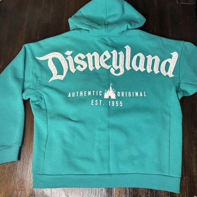 Disney Parks Disneyland Authentic Original Teal Zip up Hoodie Adult Lg 2024 - Image 1 of 4