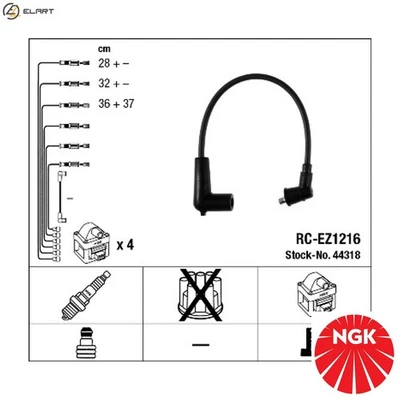 IGNITION CABLE KIT 44318 FOR MAZDA 13B-MSP 1.3L 2cyl RX-8 - Image 1 of 4