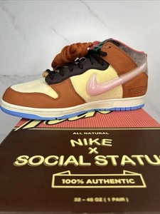 Nike Dunk Mid Social Status Men Size 10.5  DJ1173-700 Chocolate Milk Pink Shoes - Picture 1 of 7