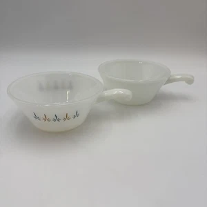 Vintage Fire King Anchor Hocking Soup Bowl - 1 Fire Glow & 1 Plain MCM - Picture 1 of 11