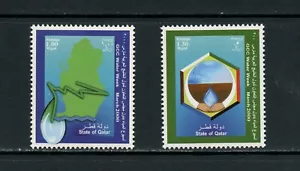 U985 Qatar 2000 recursos hídricos 2v. Estampillada sin montar o nunca montada - Imagen 1 de 1