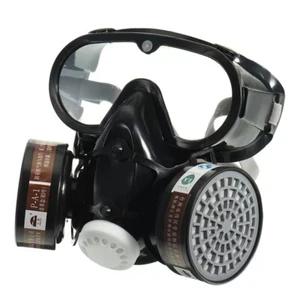 Máscara de gas respiratoria de seguridad de supervivencia de emergencia gafas filtro de protección doble - Imagen 1 de 5