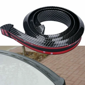 Universal 4.9FT Carbon Fiber Pu Spoiler Rear Roof Lip Sport Wing Trunk Molding - Picture 1 of 9