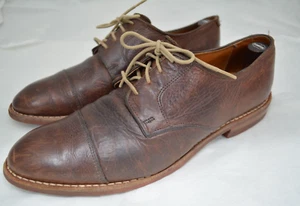 Mens ALLEN EDMONDS Oak Street Brown Leather Dainite Dress Shoes Size 9.5 D - Picture 1 of 10