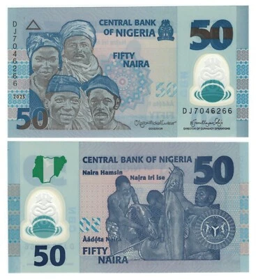 Nigeria 50 Naira (2025) - Polymer/Fishermen/p40o, B236r UNC - Image 1 of 3