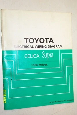 1986 Toyota CELICA SUPRA Electrical Wiring Diagram Manual EWD OEM - Image 1 of 2