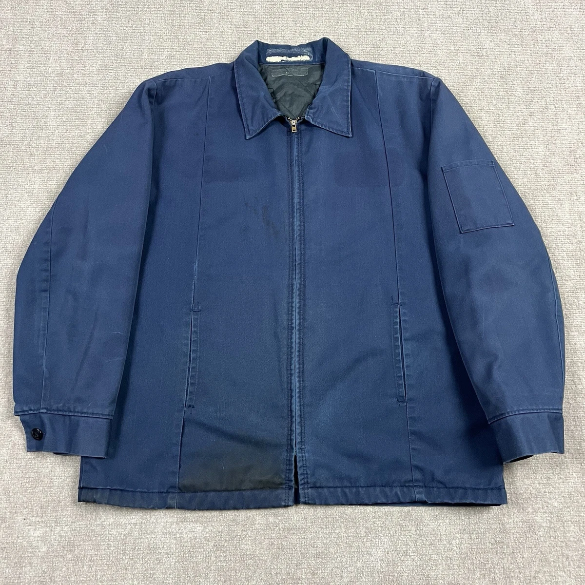 Lee work jacket棒talon zip70sワークジャケット VINTAGE Workwear Jacket Mens Large Blue Full Zip Talon Nylon Lined