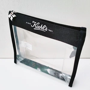 Kiehl's see through Clear Black Makeup Cosmetic Bag / Case / Pouch, Brand NEW! - Picture 1 of 6