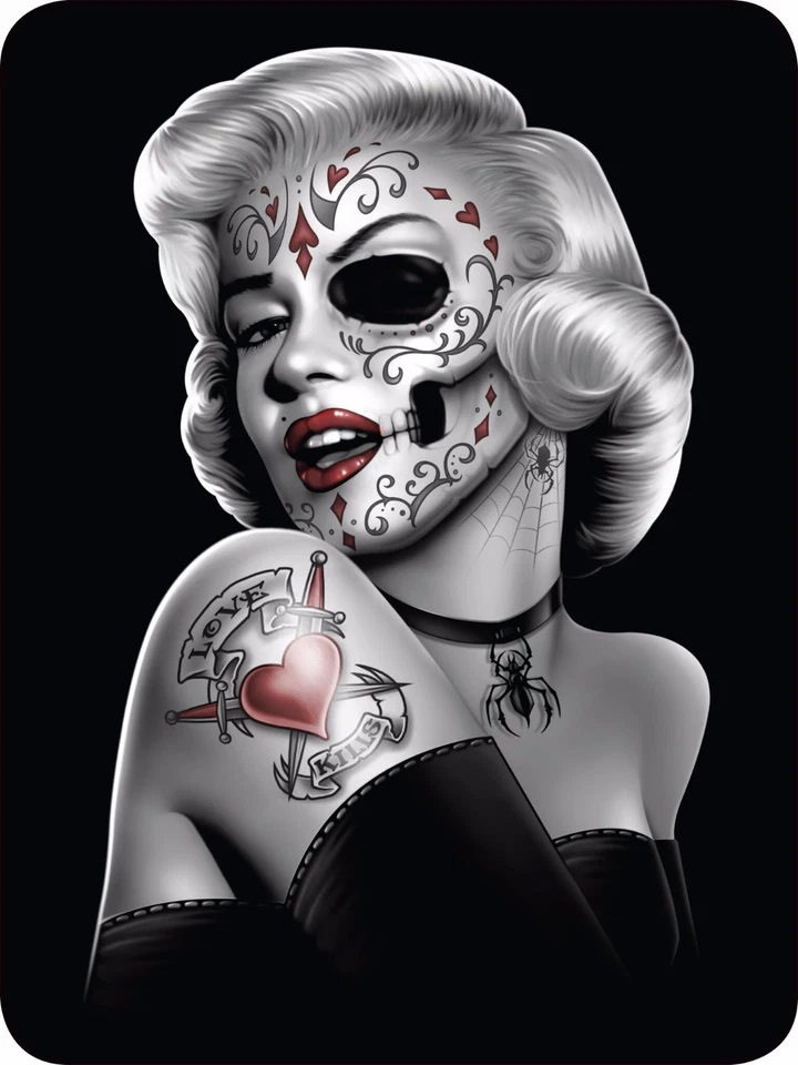 Queen Marilyn Monroe Zombie Dead Pinup Sugar Skull Faux Fur Blanket Super Plush - Image 1 of 1