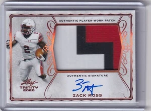 Zack Moss 2020 Leaf Trinity 3 Color Patch Rc On Card Auto - Picture 1 of 2