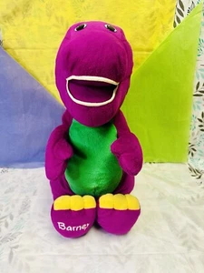 2001 BARNEY Jumbo Talking 20” Stuffed Plush Dinosaur Doll Toy FISHER PRICE - Picture 1 of 9