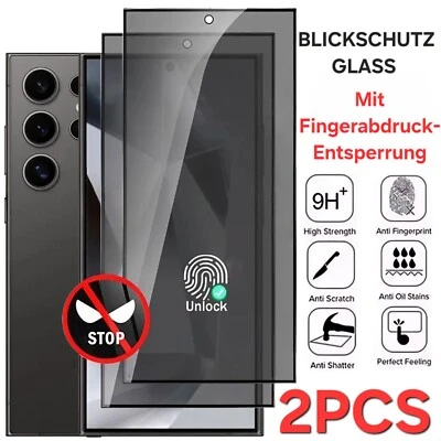 MARKENLOS 2x Blickschutz Panzerfolie Für Samsung Sicht Glas S25 Ultra S24 Ultra S22 S24 FE