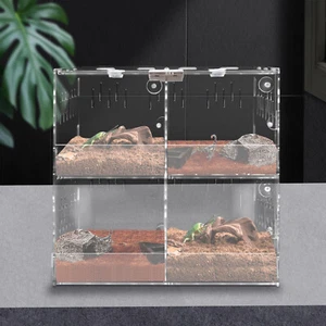 4 Grids Reptile Cage Acrylic Large Tank Cage Tarantula Insects Enclosure Box - Picture 1 of 10