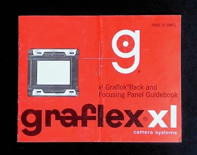 Original Camera Instructions/Manual: Graflex XL Graflock Back & Focusing Panel - Image 1 of 2