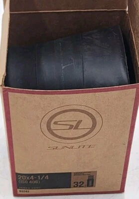 Sunlite 20" 20x4-1/4" (ISO 406) Inner Tube 63243 32mm Schrader Valve Bikel - Image 1 of 4
