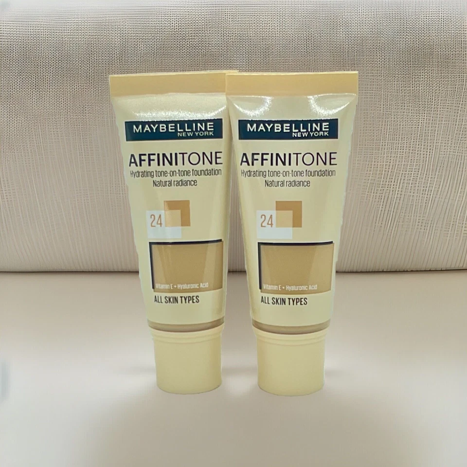 2*Maybelline Affinitone Hydrating Tone-on-Tone Foundation 24 Beige Dore 30ml Set - Bild 1 von 1