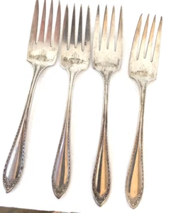 4 Community Silver Plate 1910 SHERATON Pattern Salad Dessert Forks Oneida - Picture 1 of 4