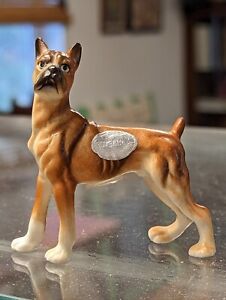 Boxer Porcelain Dog Figurine Miniature Vintage Salt Shaker Japan ceramic