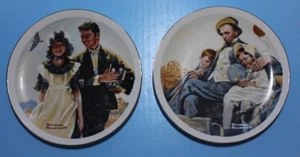 2 LIMITED EDITION NORMAN ROCKWELL COLLECTOR'S PLATES SCHOOL KID FATHER AND KIDS - Picture 1 of 9