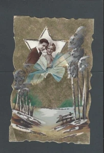Post Card Ca 1912 Antique Romantic Couple Embossed Multi-Colored - Picture 1 of 1