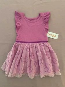 Cat & Jack Baby Girls Tulle Butterfly Dress with Bloomers Purple Size 18 Months - Picture 1 of 2