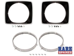 HOLDEN HJ HX GTS SAND HEADLIGHT RIM KIT INNER & OUTER LH&RH **BLACK** - Picture 1 of 7
