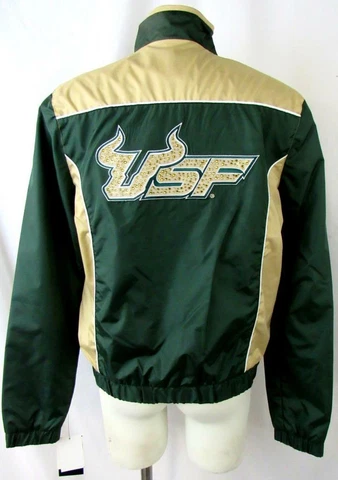 USF Bulls Women M L or XL Full Zip Windbreaker Jacket w/ Rhinestones SFU 3 Cover