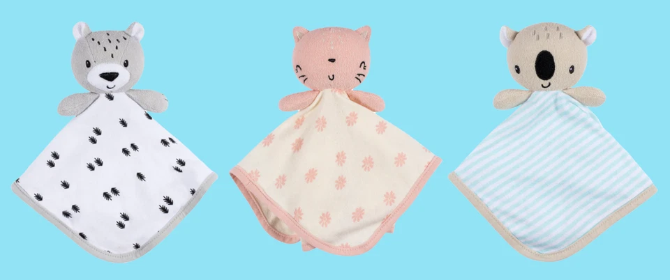 Manta de seguridad para bebé Gerber niño/niña oso, gatito o koala nueva con etiquetas baño Lovey Foto 1 de 1