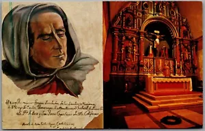 Postcard California Founder of Missions Fray Junipero Serra Padre's Graves Altar - Bild 1 von 2