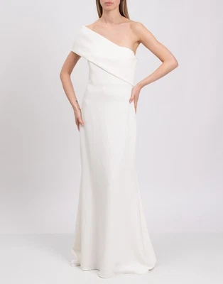 RRP €1120 BADGLEY MISCHKA Mermaid Wedding Dress US10 UK14 IT46 XL One Shoulder - Image 1 of 4