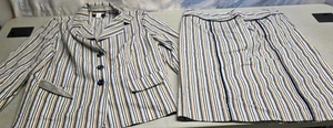 🔥 Conjunto de traje falda 2 piezas requisito de colección para mujer talla 16 parte superior 14 parte inferior a rayas - Imagen 1 de 14