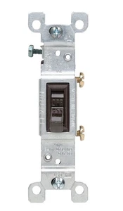 Leviton 01451-02S Brown 15A 1-Pole Toggle AC Quiet Switch 4.2 H x 1.31 W in. - Picture 1 of 1