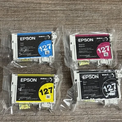 Epson Style 127 Ink Cartridge 4 Pack Combo Black Yellow Cyan Magenta - Image 1 of 4