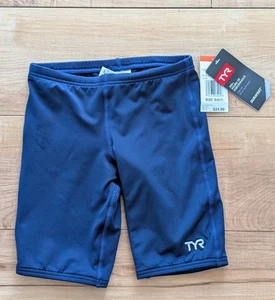 NWT TYR Navy Blue Solid Boy Jammer 7" Shorts Boys NEW Sz S (6-7) - Picture 1 of 4