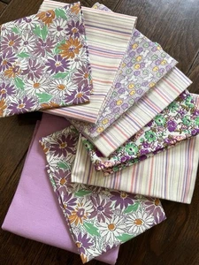 1930’s Vintage Feedsack Fabric- 2 Yards Total- Purple Moda -Reproduction- VTG - Picture 1 of 8