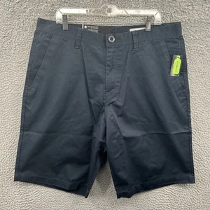 Volcom Shorts Mens 38 Navy Blue Frickin Chino Modern Stretch Flat Front Skater - Picture 1 of 17