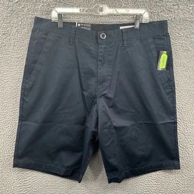 Volcom Shorts Mens 38 Navy Blue Frickin Chino Modern Stretch Flat Front Skater - Image 1 of 4