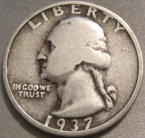 SELLING AS SHOWN - 1937 S WASHINGTON QUARTER *** 90% SILVER *** 472 Cover