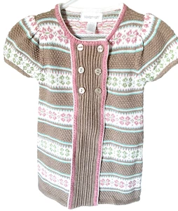 Savannah Sweater Dress Infant Girls Size 12M Pink Brown RN#75343 - Picture 1 of 11