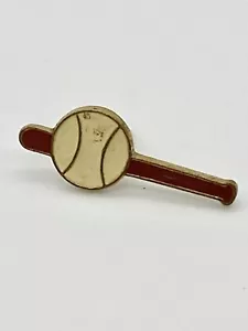 Vintage Baseballschläger & Ball Metall Emaille Anstecknadel - Bild 1 von 4