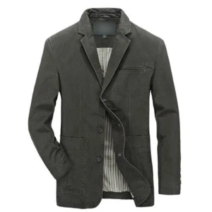 Tuta uomo giacca primavera/autunno cotone cappotti tinta unita tre bottoni capospalla regalo nuova - Foto 1 di 21