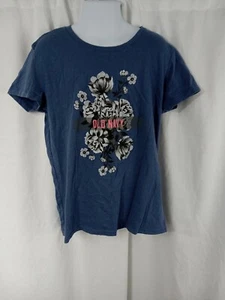 Old Navy Short Sleeve Graphic T Shirt Blue Girls Sz 8 - Picture 1 of 11
