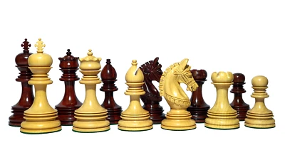 - Chetak Luxury Chess Pieces Only -Boxwood/   Budrose Wood- 4.4" King - Image 1 of 4