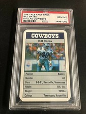 Bill Bates 1987 Ace Fact Pack Graded PSA 10 GEM MT Dallas Cowboys POP 3