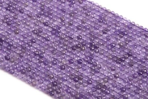 2-3MM Natural Lavender Amethyst Beads Brazil AA Faceted Round Loose Beads 15" - Picture 1 of 4