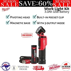Milwaukee 948622158 500 Lumens TRUEVIEW Magnetic USB Pivoting Work Light Kit New - Picture 1 of 12