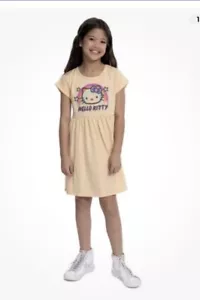 Hello Kitty Sunburst Short Sleeve Dress Size Large (10-12) NEW - Picture 1 of 6