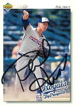 Phil Hiatt autographed baseball card (Royals) 1992 Upper Deck Rookie #176 - Image 1 of 1