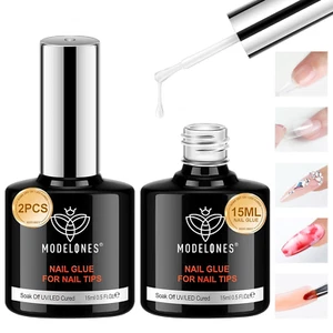 9 in One Gel Nail Glue Brush on Nail Glue 15 Ml for Tips, Rhinestones, Base Coat - Picture 1 of 12