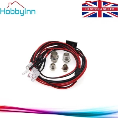 RC Licht LED Auto LKW Crawler Buggy weiß Scheinwerfer Lampe & hinten rot 4 Stück Lichter - Bild 1 von 4